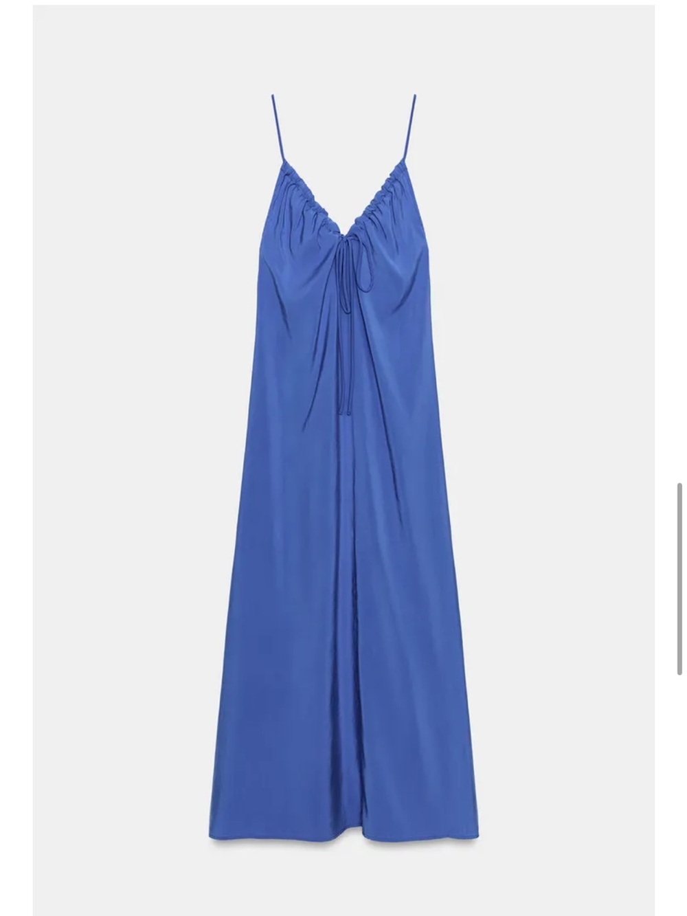 Zara Royal Blue Satin Drawstring Slip Dress